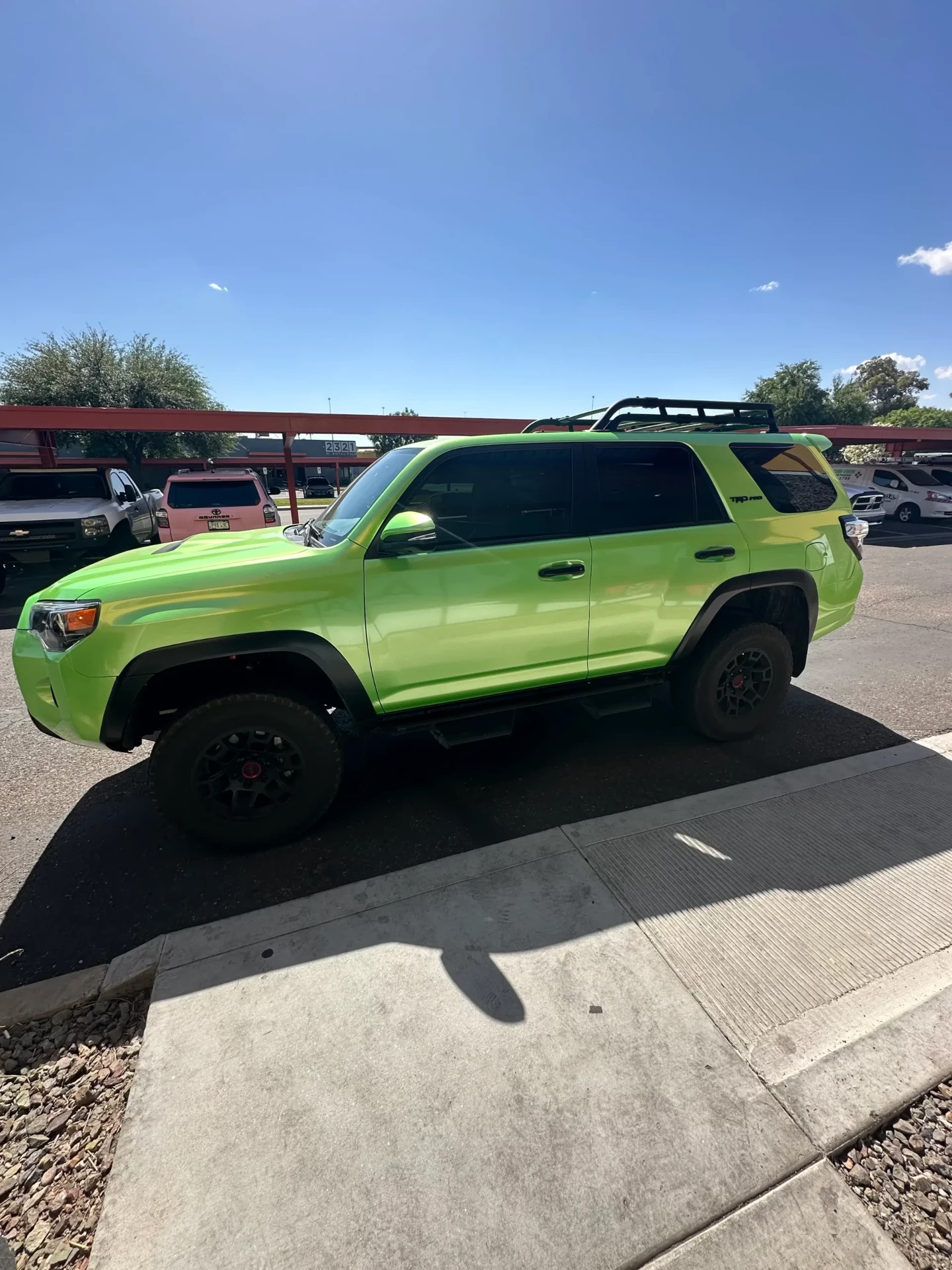 Lime green gloss wrap on Toyota 4Runner TRD Pro