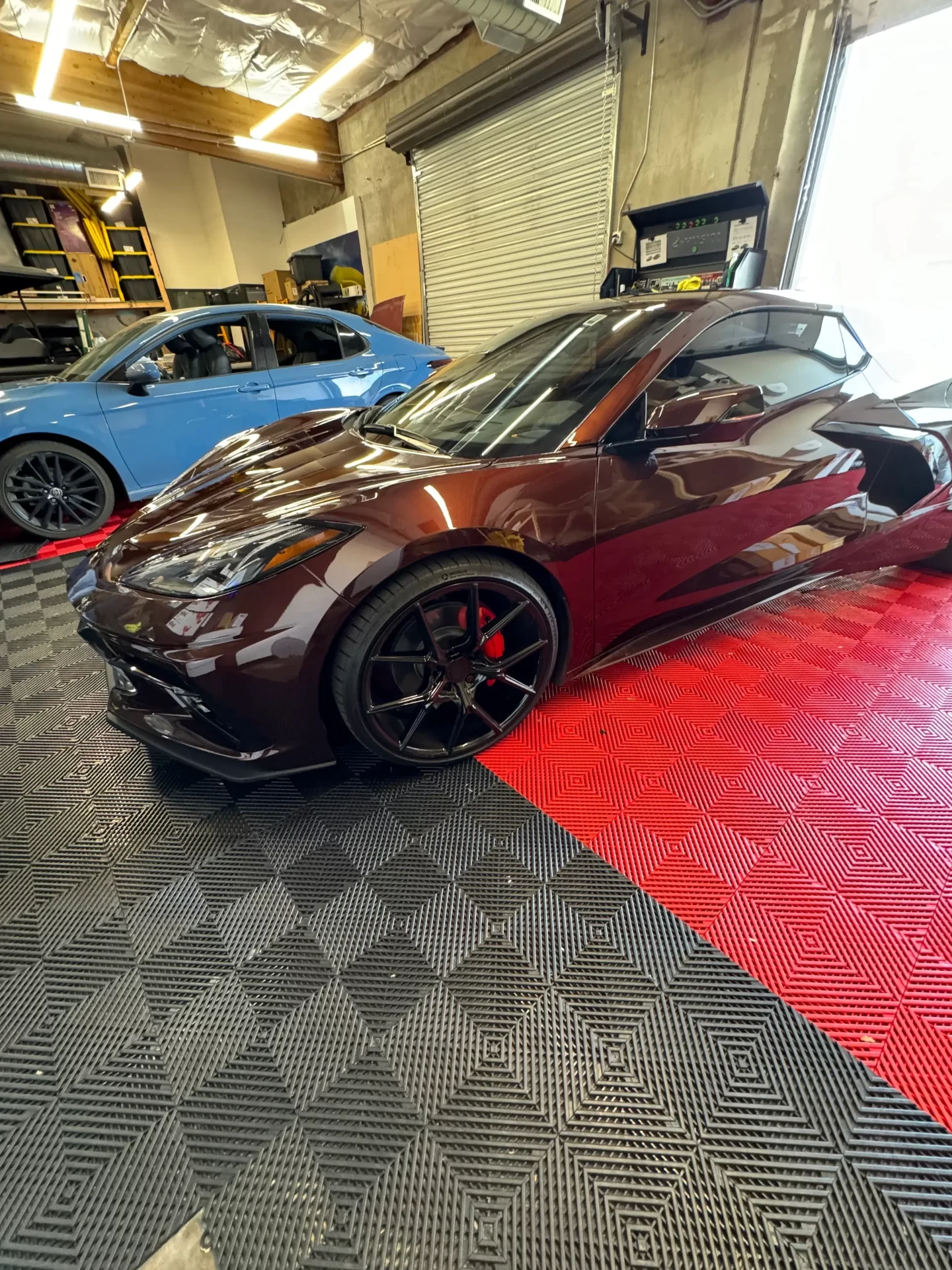 C8 Corvette ceramic tint install at Vader Tint shop